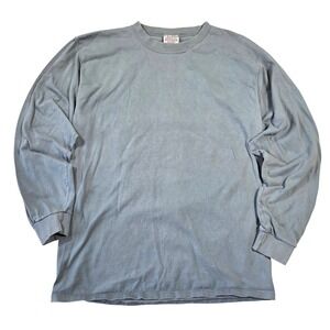 Vintage Pluma Heavyweight Cotton Long Sleeve T-Shirt Made in USA Mens M Retro